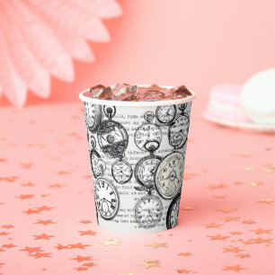 Gobelets En Papier Collage Montre de Goût Victorienne Alice au Pays d