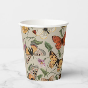 Gobelets En Papier Collection de la papillon Moth Nature Dessin