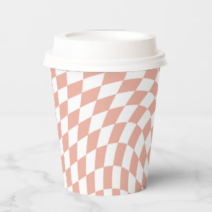 Gobelets En Papier Collection de mariage Rose Gold Check à carreaux