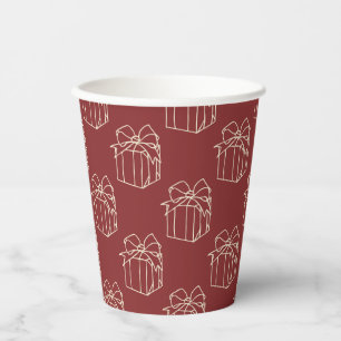 Gobelets En Papier Collection de Noël simple - Présente