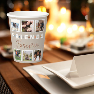 Gobelets En Papier Collection photo moderne Beige Friends Forever