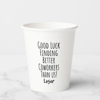 Gobelets En Papier collègue, collègue, adieu, bonne chance T-Shirt K