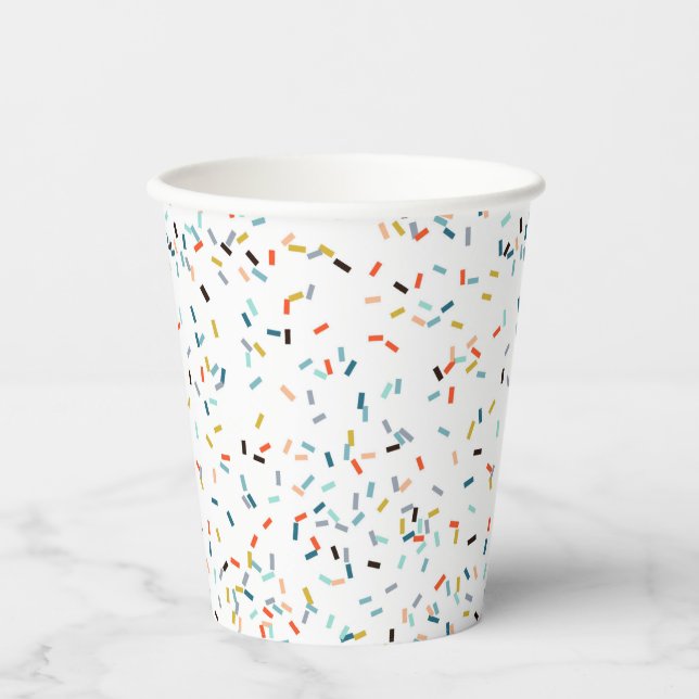 Gobelets En Papier Coloré Confetti Motif Automne (Recto)