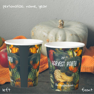 Gobelets En Papier Coloré squash d'automne et citrouille