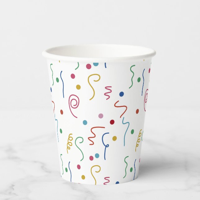 Gobelets En Papier Colored Party Confetti Pattern (Recto)