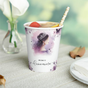 Gobelets En Papier Comme Tiare Royale Or Lilac Violet Clair Quinceane