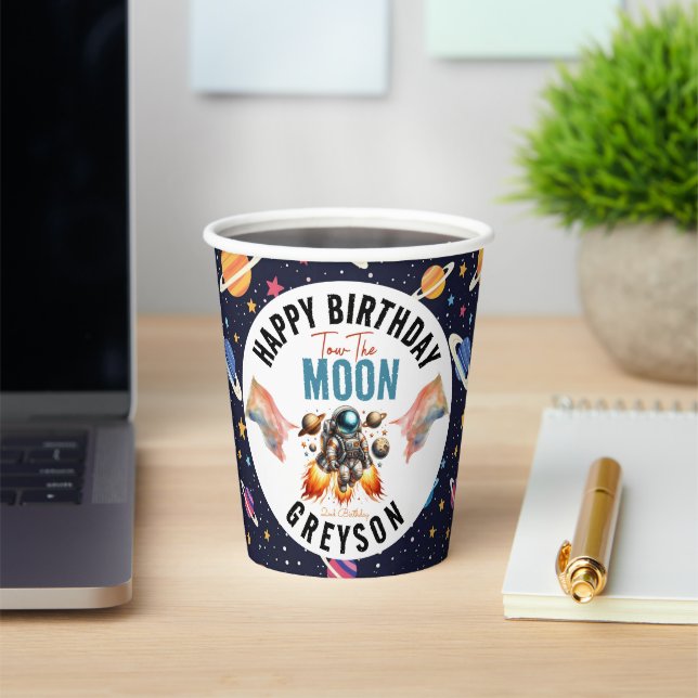 Gobelets En Papier commencer à remorquer la lune 2e Anniversaire Espa (Insitu)