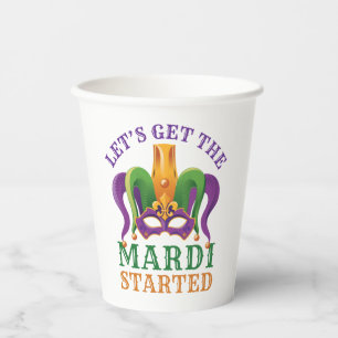 Gobelets En Papier Commençons le Mardi Mardi Gras Party