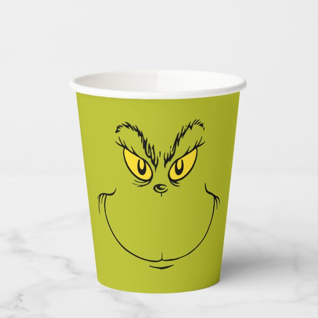 Gobelets En Papier Comment Grinch Stole Visage de Noël (Gauche)