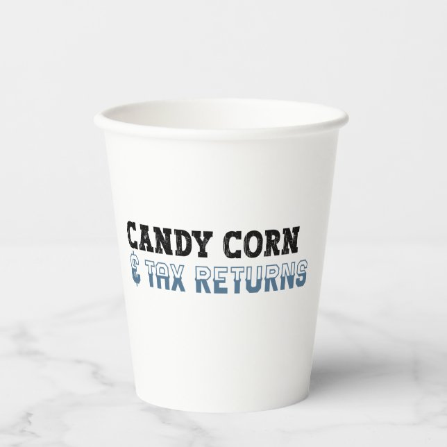 Gobelets En Papier Comptable amusant Halloween - Corn de bonbons (Recto)