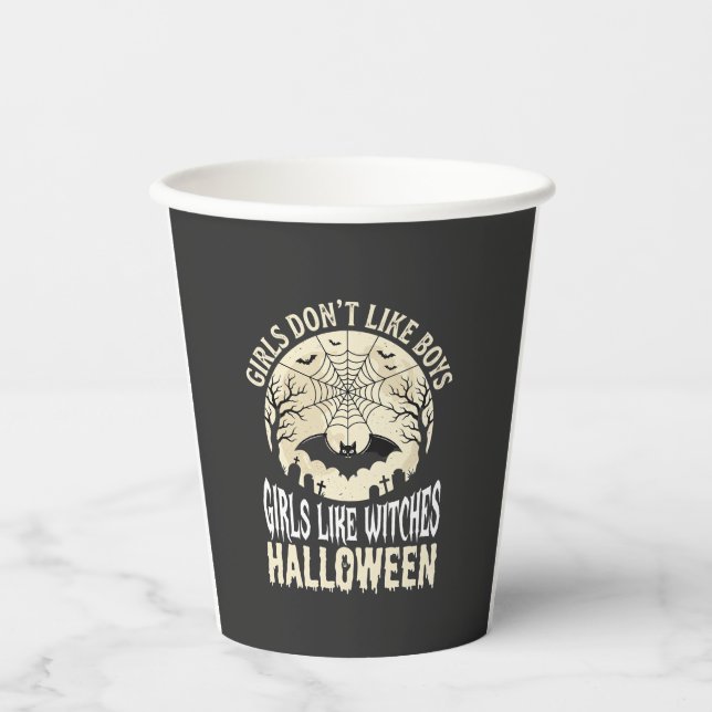 Gobelets En Papier Conception de chauve-souris d'Halloween pour fille (Recto)