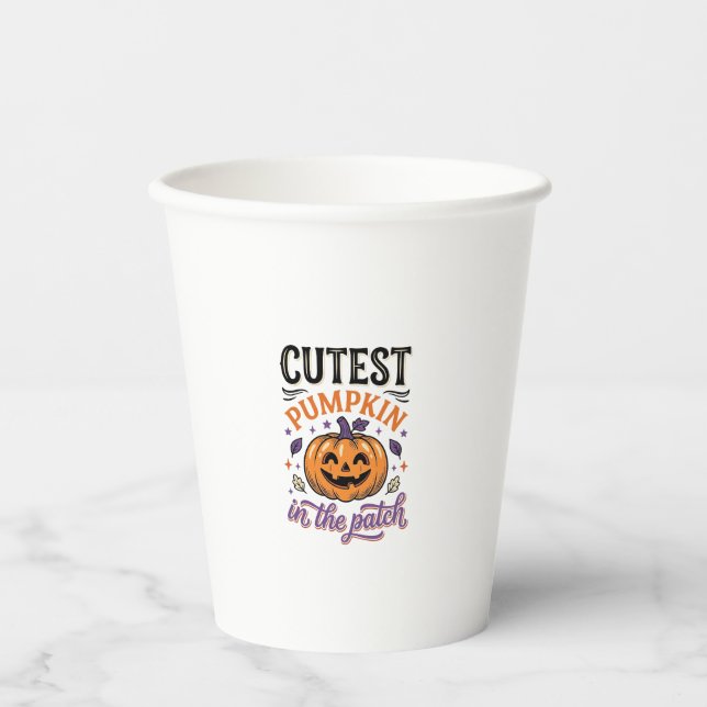 Gobelets En Papier Conception de chemise Halloween Citrouille la plus (Recto)
