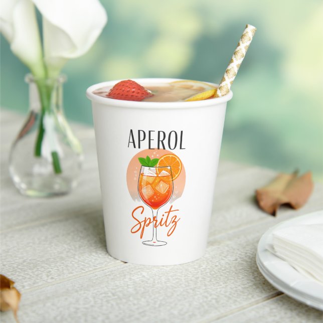 Gobelets En Papier Conception de cocktail Aperol Spritz (Insitu)