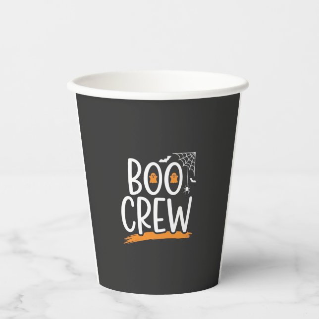 Gobelets En Papier Conception de fantôme Halloween Boo Crew_1 (Recto)