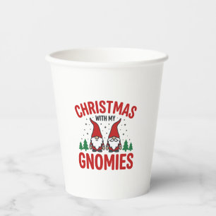 Gobelets En Papier Conception de gnome de vacances de Gnomies de Noël