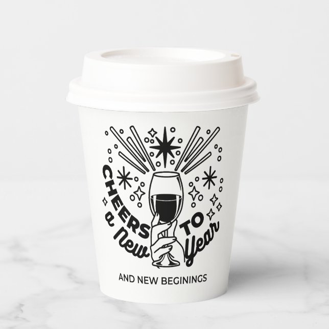 Gobelets En Papier Conception de la fête du Nouvel An (Recto)