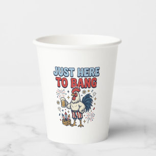 Gobelets En Papier Conception de T-shirt de Bière Feux d'Artifice Coq