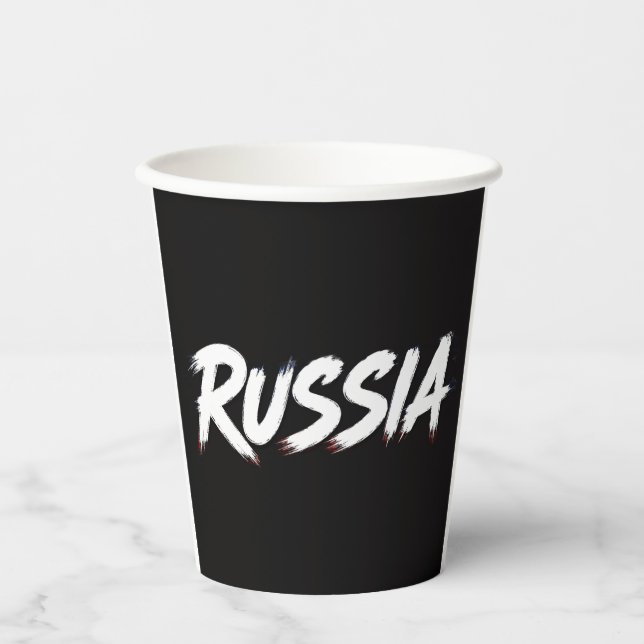 Gobelets En Papier Conception de typographie du drapeau de la Russie  (Recto)