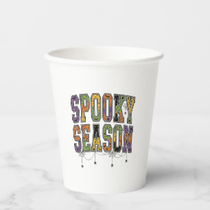Gobelets En Papier Conception de typographie Halloween vintage de sai