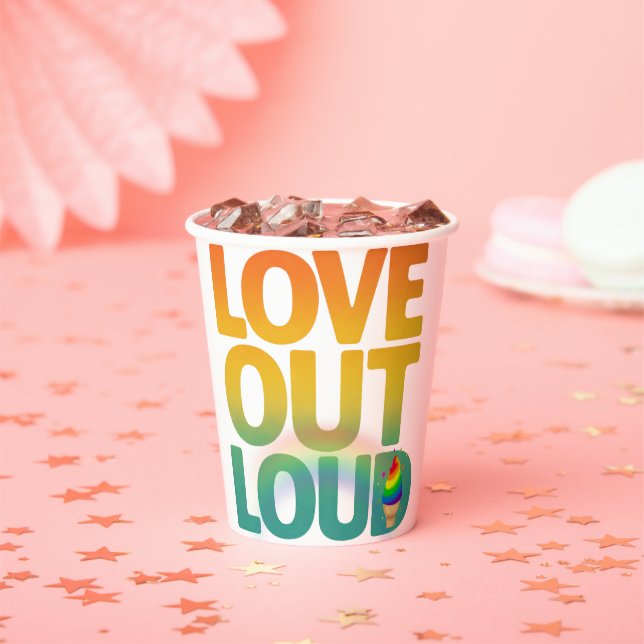 Gobelets En Papier Conception de typographie Rétro Fierté Amour à hau (Insitu)