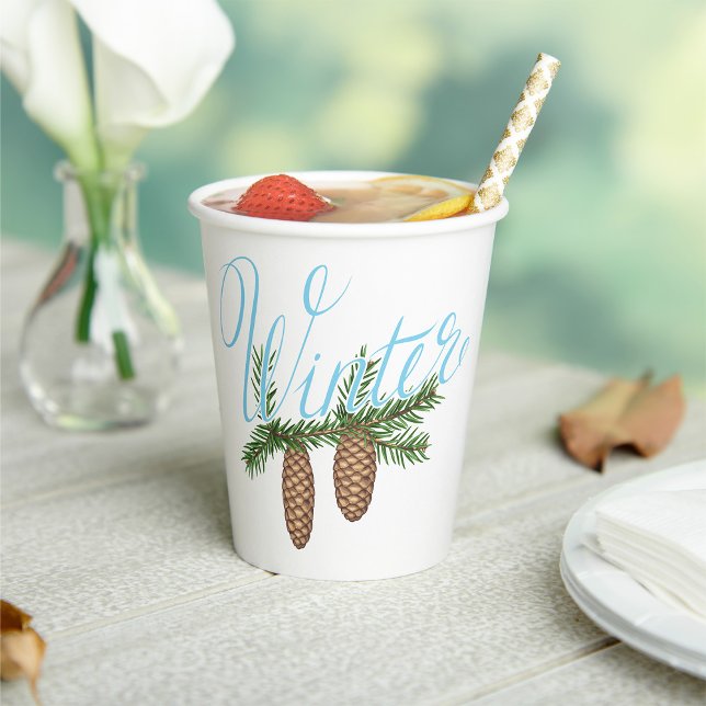 Gobelets En Papier Cônes de pin d'hiver (Créateur téléchargé)