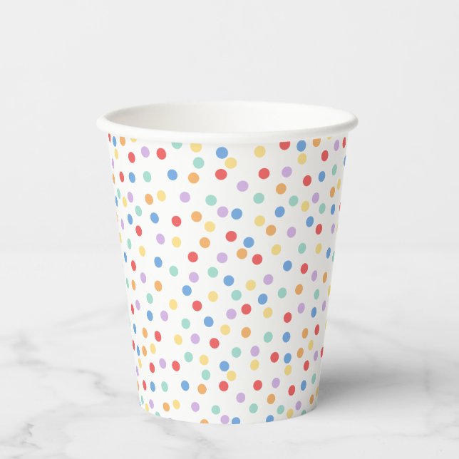 Gobelets En Papier Confetti Bright (Points) (Recto)