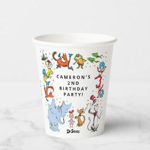 Gobelets En Papier Confettis de personnages de Dr Seuss   Anniversair
