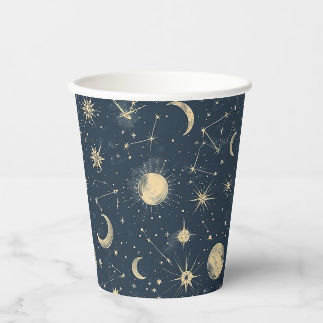 Gobelets En Papier Constellation céleste - Nuit étoilée (2) (Recto)