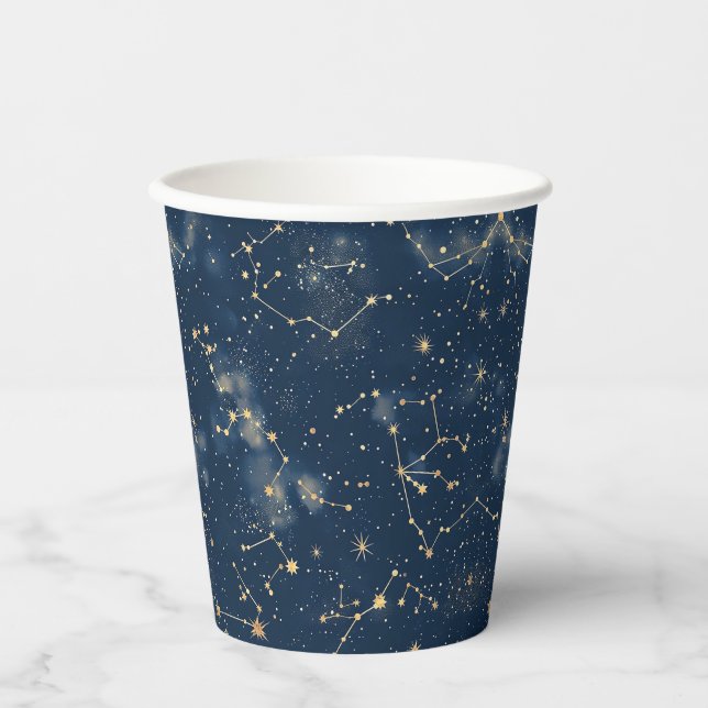 Gobelets En Papier Constellation céleste - Nuit étoilée (5) (Recto)