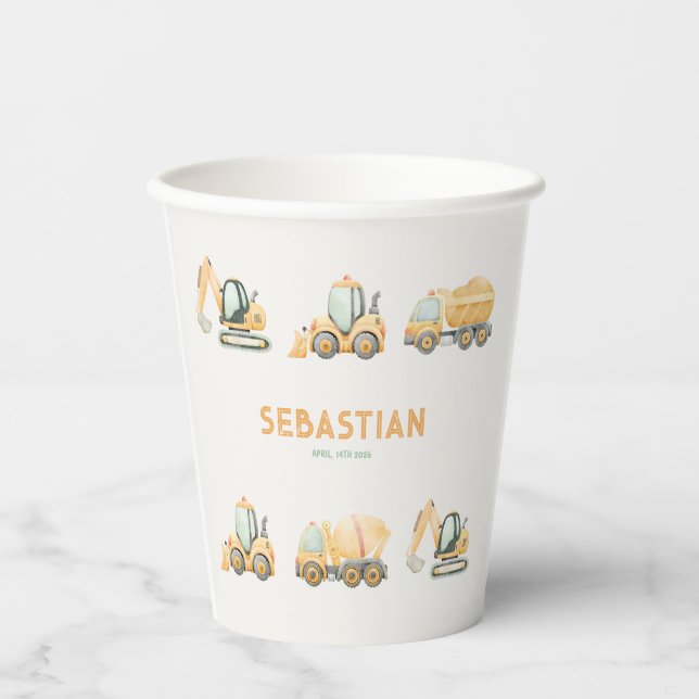 Gobelets En Papier Construction Dump Truck Party Paper Cup (Recto)