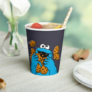 Gobelets En Papier Cookie Monster mangeant tous les cookies