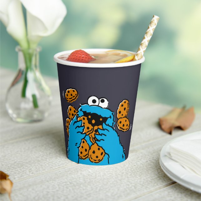 Gobelets En Papier Cookie Monster mangeant tous les cookies (Insitu)