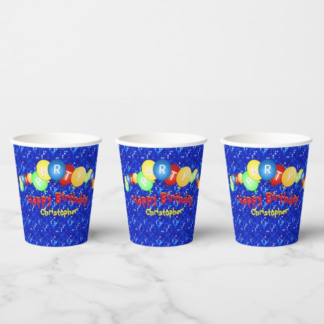 Gobelets En Papier Cool Amusants Ballons Anniversaire (Multi)