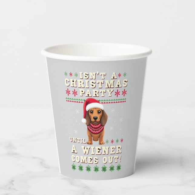 Gobelets En Papier Cool Funny Wiener Dog Christmas Dachshund Holiday  (Recto)