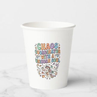 Gobelets En Papier Coordonnateur de chaos licorne avec une âme de lic