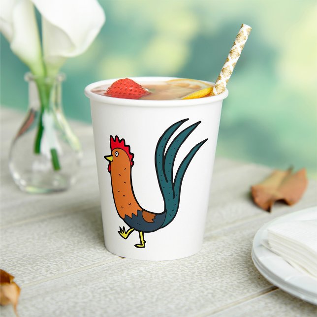 Gobelets En Papier Coq de dessin animé mignon (Créateur téléchargé)