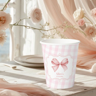 Gobelets En Papier Coquette à mâchoires roses 1er anniversaire