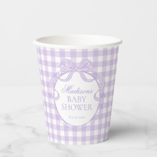 Gobelets En Papier Coquette Bébé Fleur de Coton Rose Violet Cérémonie