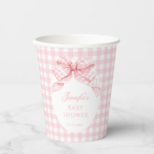 Gobelets En Papier Coquette Bow rose mignonne Bébé Douche fille
