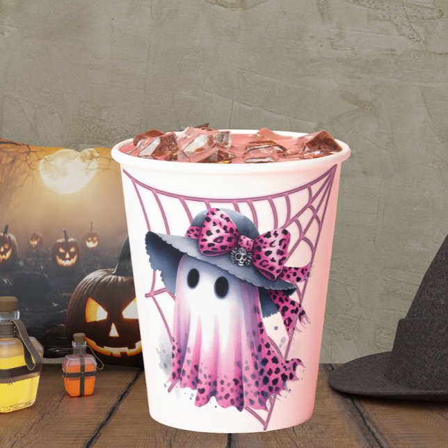 Gobelets En Papier Coquette rose et noire Halloween (Créateur téléchargé)