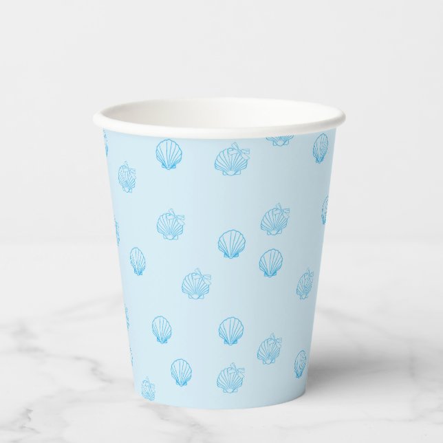 Gobelets En Papier Coquilles Saint-Jacques Contour Minimalisme (Recto)