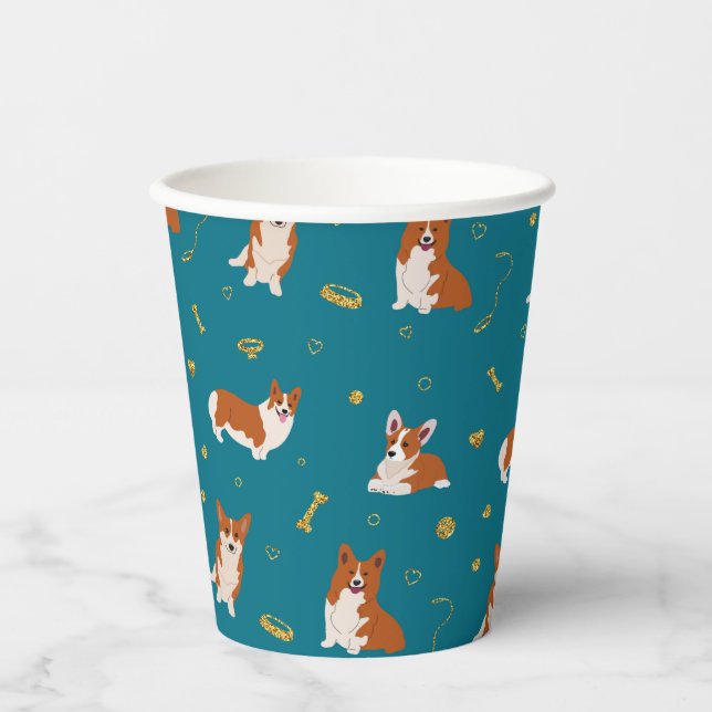 Gobelets En Papier Corgi Cute Motif (Recto)