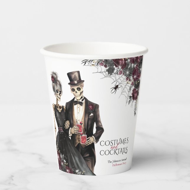 Gobelets En Papier Costumes et cocktails Fête d'Halloween pour adulte (Recto)