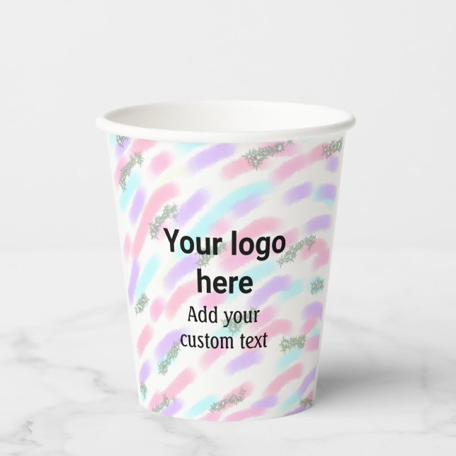 Gobelets En Papier Couleur d'aquarelle rouge simple ajouter votre log (Recto)