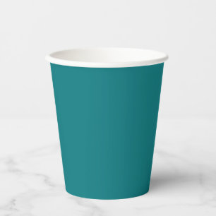 Gobelets En Papier Couleur uni profond Aqua turquoise