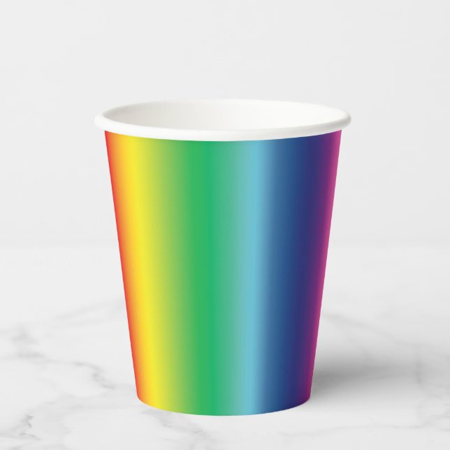 Gobelets En Papier Couleurs arc-en-ciel gay pride lgbtq motif (Recto)