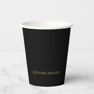 Gobelets En Papier Couleurs Or Noir Professionnel Tendance Moderne No
