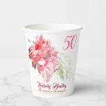Gobelets En Papier Couleurs originales Peony 50th Birthday Party Pc<br><div class="desc">Aquarelles originales (n°2) d'une pivoine rose par SG. Conception sur tasse en papier avec texte pour la célébration du 50e anniversaire de la personnaliser. Vous pouvez facilement modifier le texte (couleur,  police,  taille et position) en cliquant sur le bouton Personnaliser ou customiser. J'ai répondu à l'invitation d'anniversaire,  ballotin.</div>