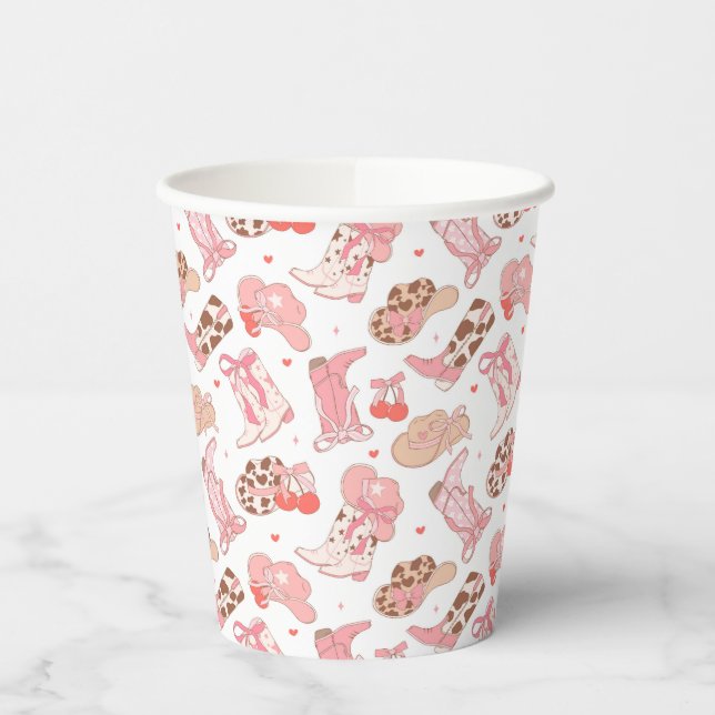 Gobelets En Papier Country Girl Cowboy Boots n’Casquette (Gauche)