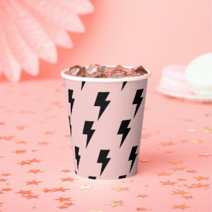Gobelets En Papier Coupe Black Pink Lightning Y2K Indie des parties b